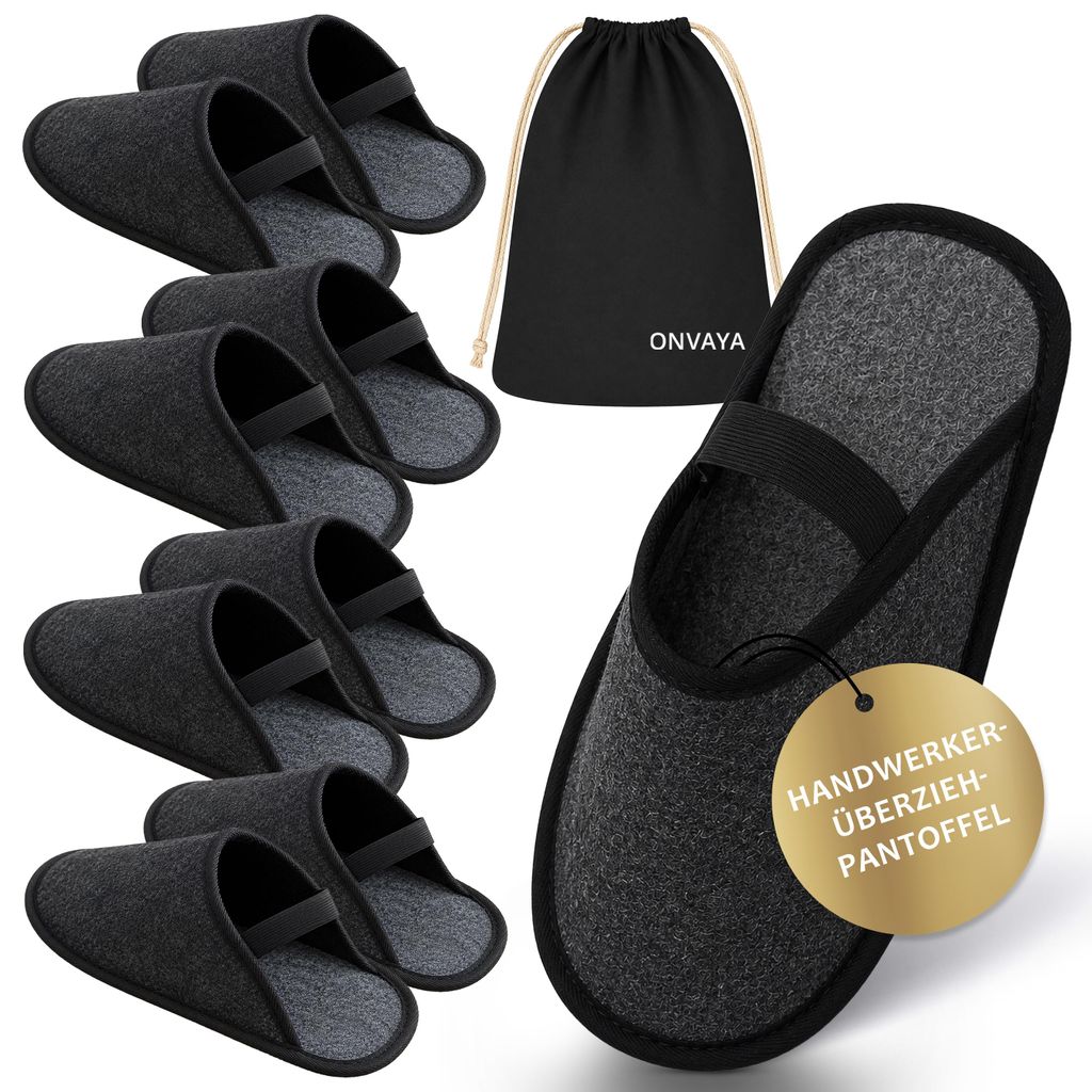 ONVAYA® Handwerkerpantoffeln | Filzpantoffeln 4er-Set XL & Produktbild 