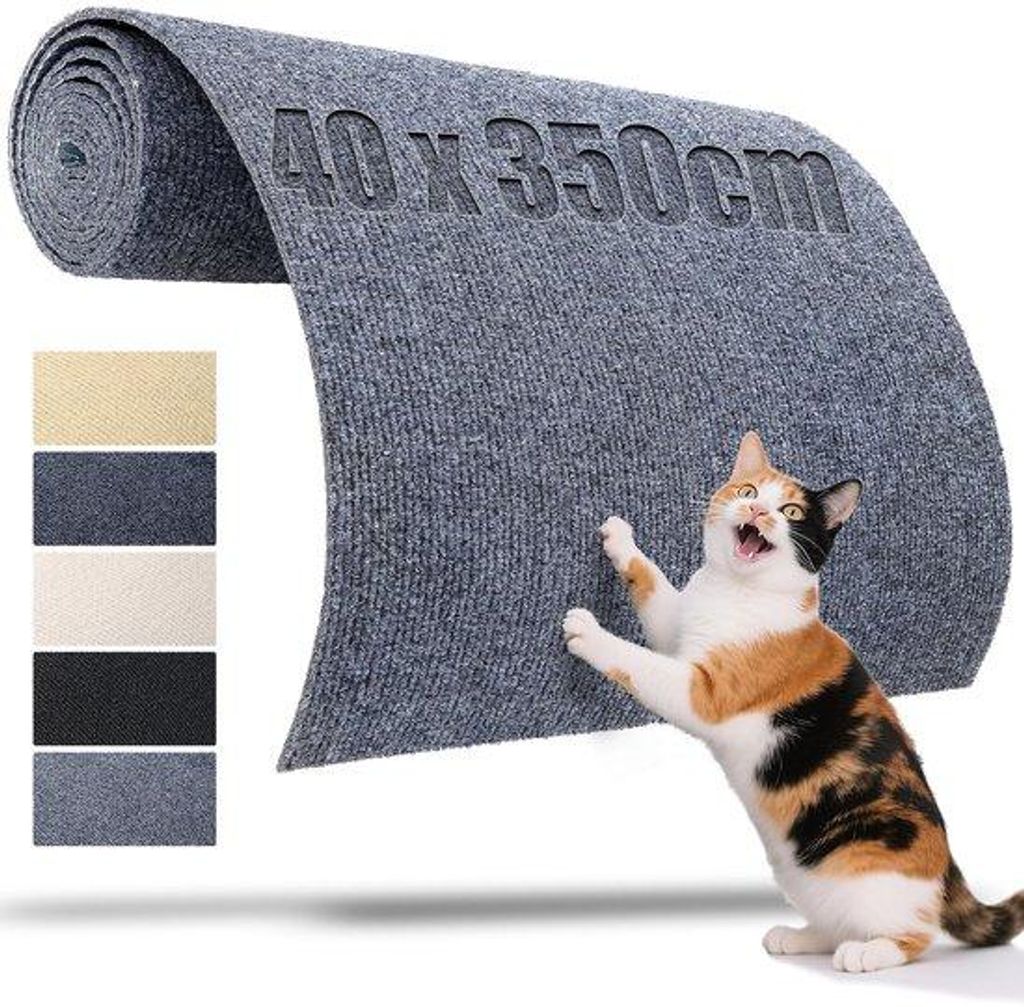 TXXATX Katzenkratzmatte, selbstklebend, 350 x 40 cm, Kratzbrett, Kratzwand, grau, Kratzschutz für Sofas, Katzenkratzmatte für DIY-Kratzbretter, K...