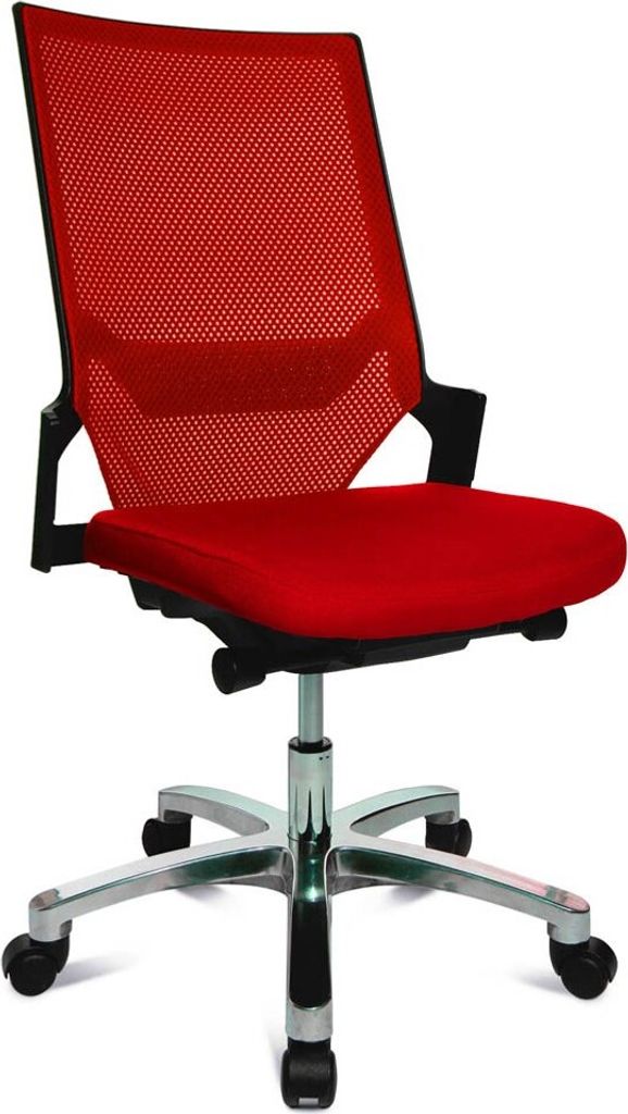 Topstar Bürostuhl Autosynchron -1 Alu, AU1090 T31 rot, alu Stoff