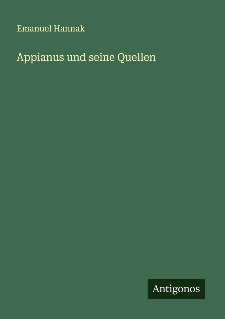 Appianus und seine Quellen