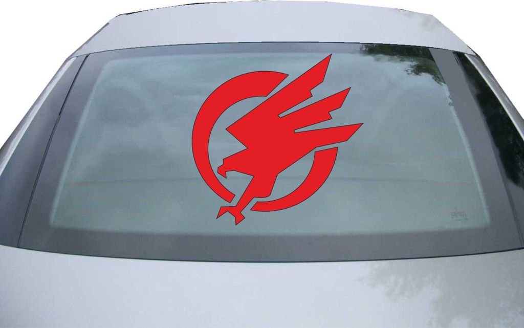 Indigos UG - Aufkleber Heckscheibe & Motorklappe DE7136 - rot - 600x600 mm - Global Defense Initiative - Auto Scheiben Fenster Heckklappe Tuning Ra...