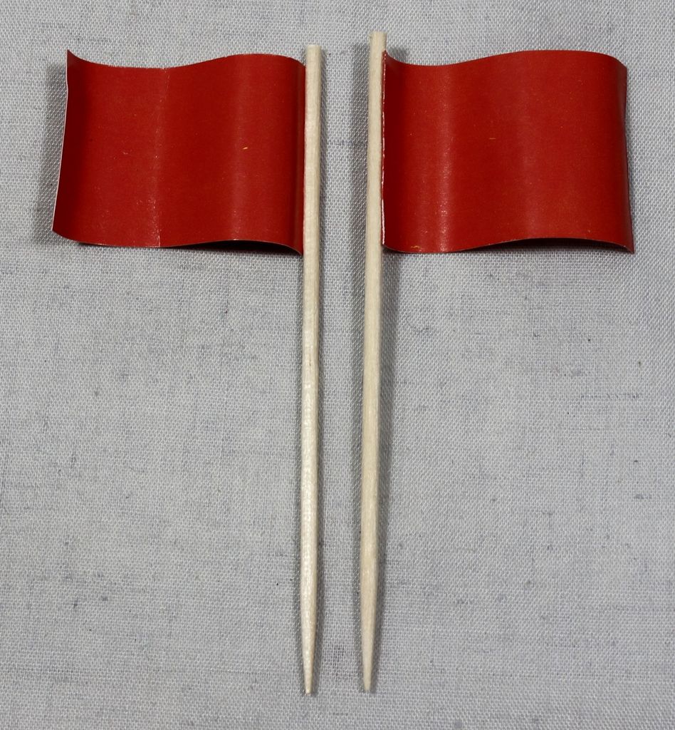 Party-Picker Flagge Uni Rot Papierfähnchen in Produktbild 