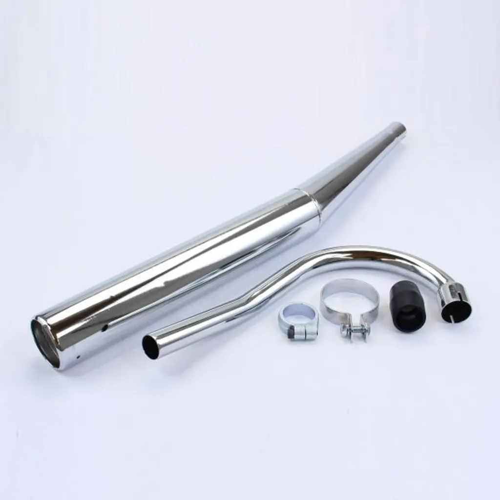 Échappement Chromé Zündapp ZD 25 50 - Set Collecteur Haute Qualité 446-420