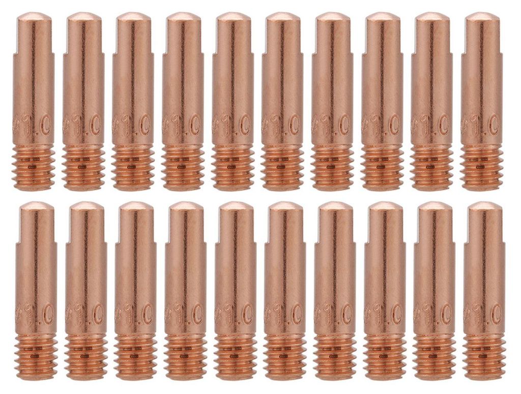 20 Stück Kupfer-Kontaktspitze für 15AK MIG/MAG-Schweißbrenner-Verbrauchsmaterialien (1,0 mm)