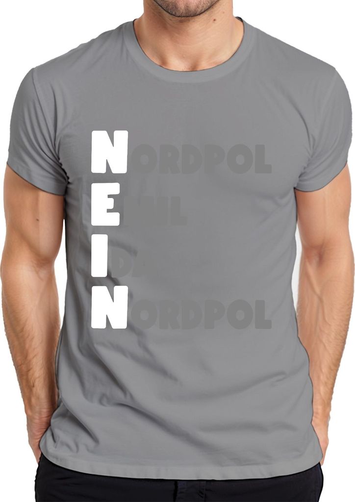 NEIN Buchstabiertafel Nordpol Emil Ida Funkalphabet Lustig Retro Herren T-Shirt, Grau, XXL