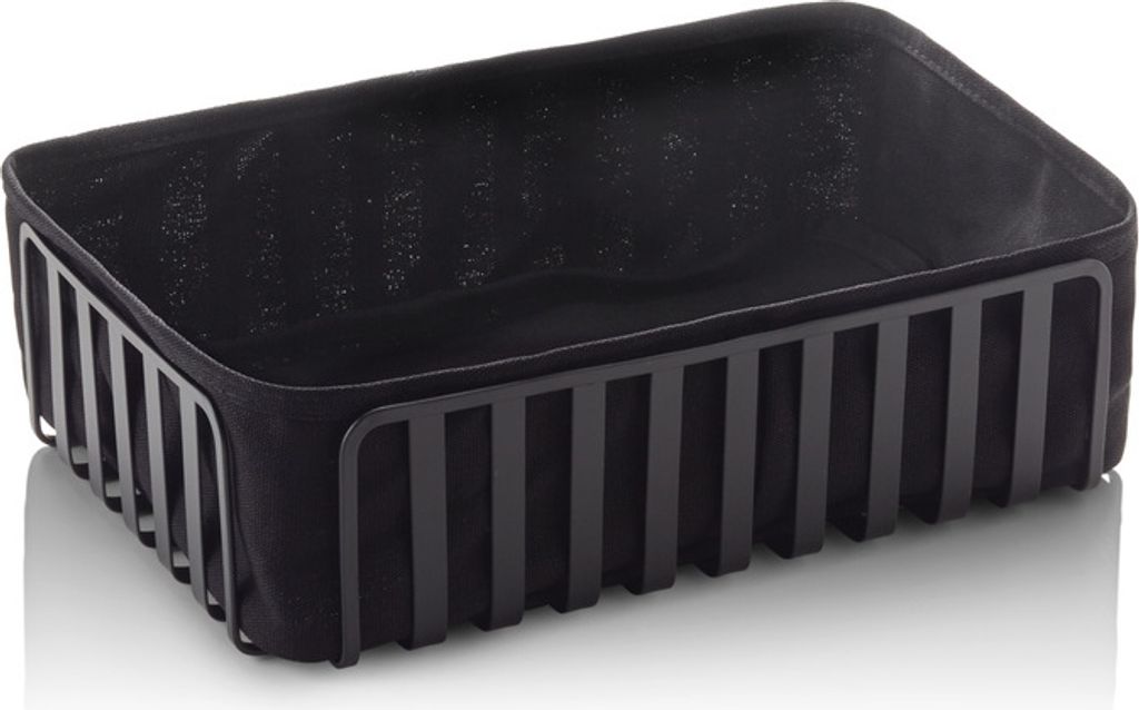 4x Buffet Korb Metall eckig schwarz 28,5 x 18,5 x 8 cm