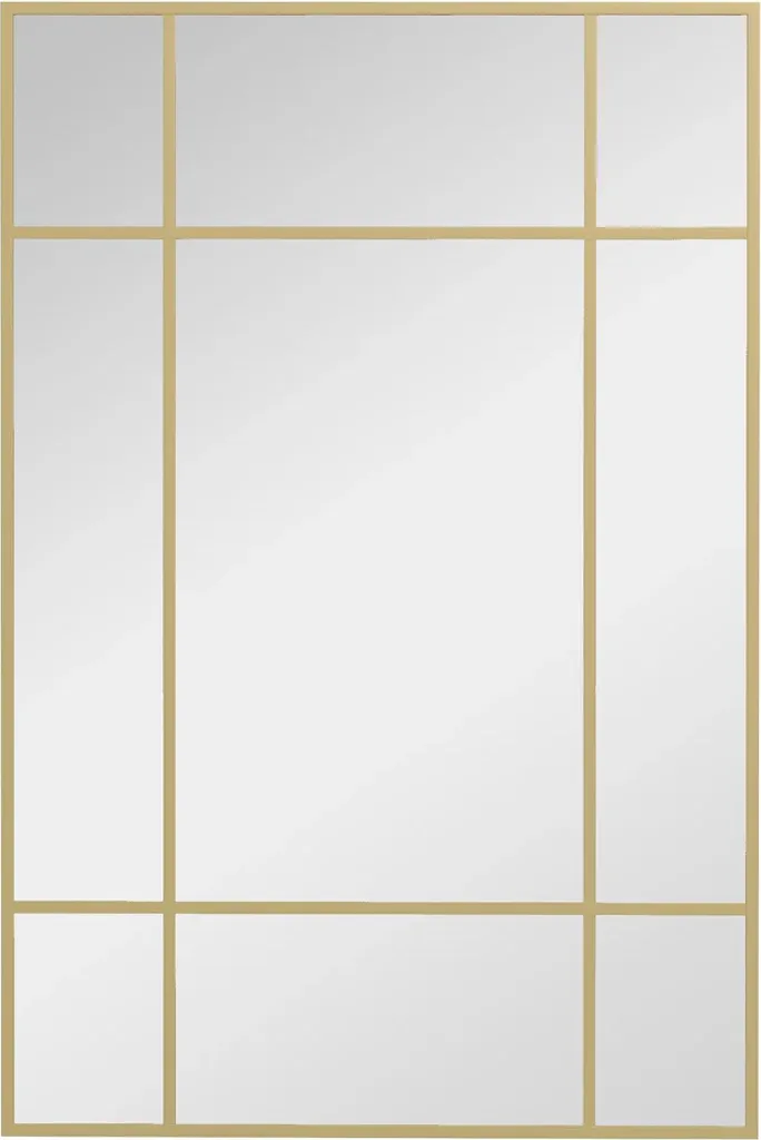 Miroir mural design pour agrandir votre entrée - Cadre doré 90 x 60 cm