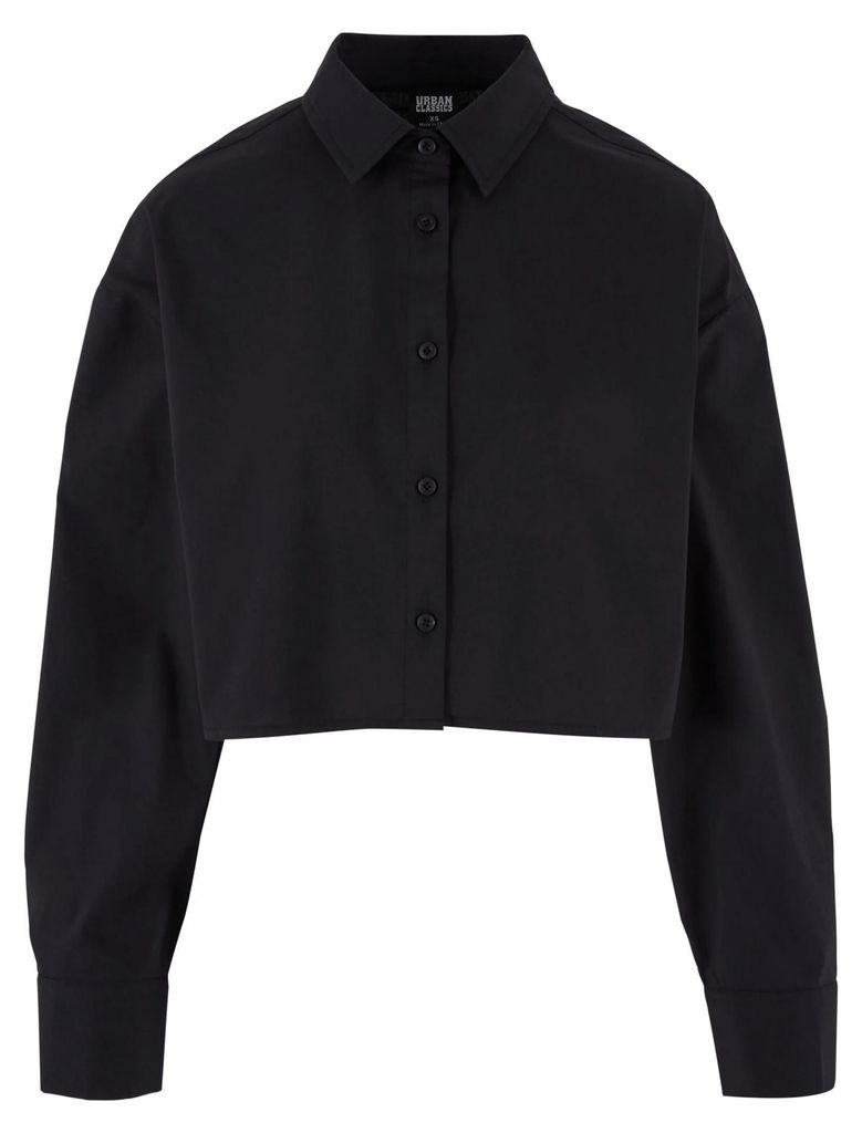 Urban Classics - Bluse kurz geschnitten für Damen TN677 (4XL) (Schwarz)