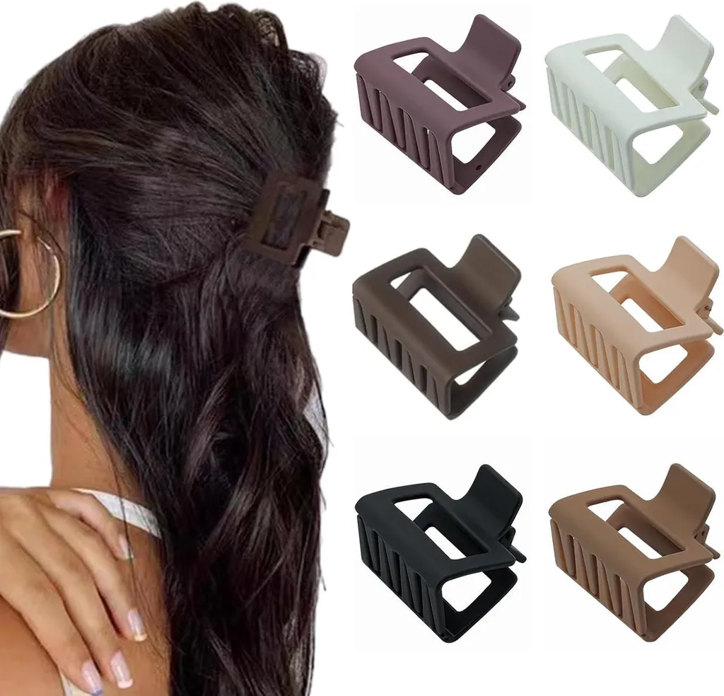 Pinces à cheveux mates antidérapantes pour cheveux fins et épais lot de 6