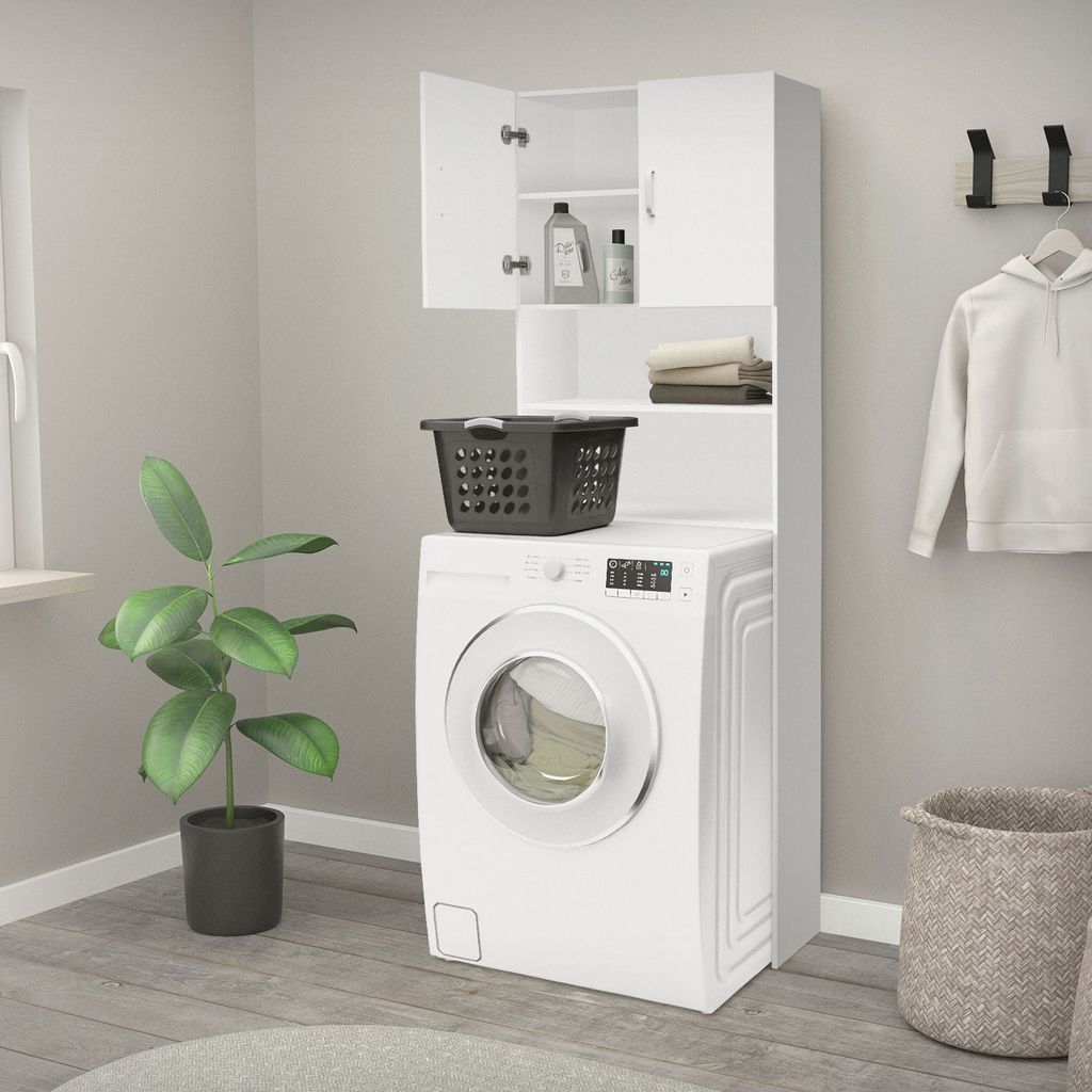 ECD Germany Waschmaschinenschrank 190 x 63 cm mit 2 Türen Produktbild 