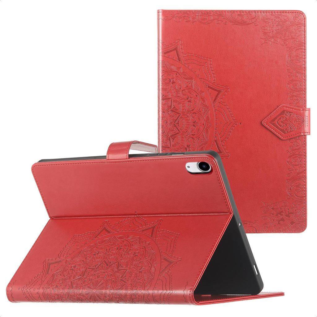 imoshion Mandala Bookcase für das Apple iPad 11 (2025) 11 Zoll A16 / iPad 10 (2022) 10,9 Zoll – Rot