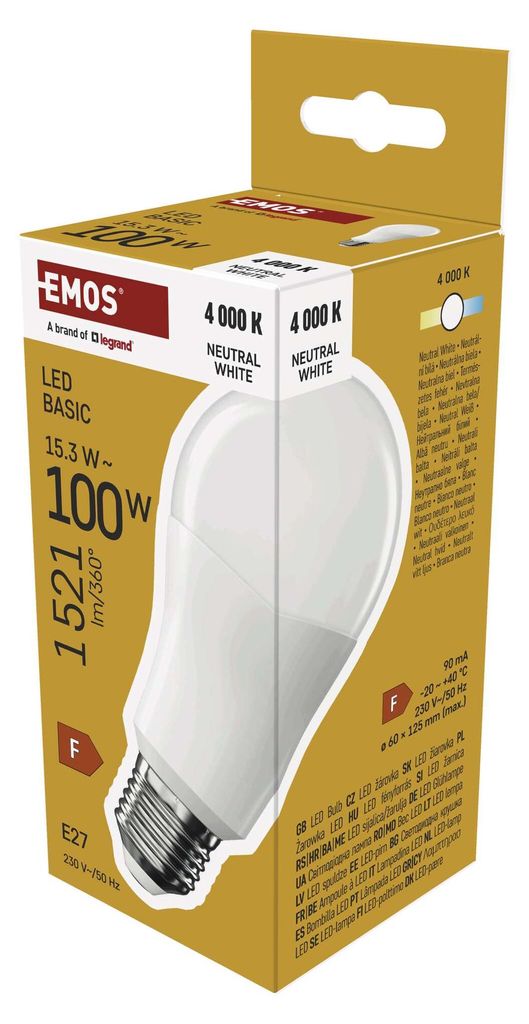 LED Lampe Basic A60 / E27 / 15,3W (100 W) / 1521 lm / Neutral Weiß