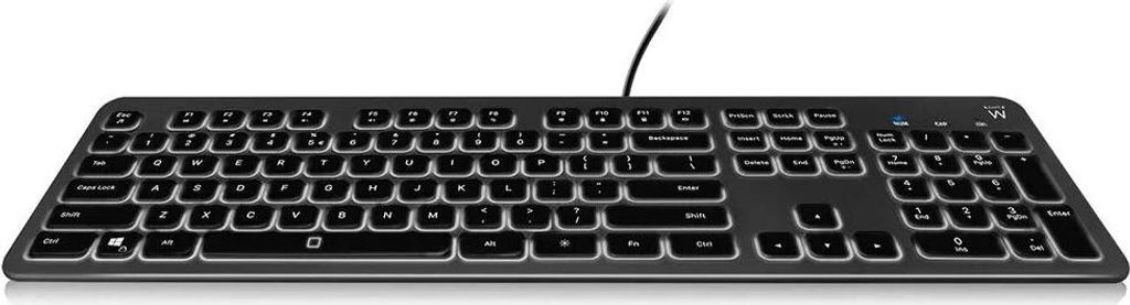 Ewent EW3268, Kabelgebunden, USB, Scherenschalter, QWERTY, LED, Schwarz