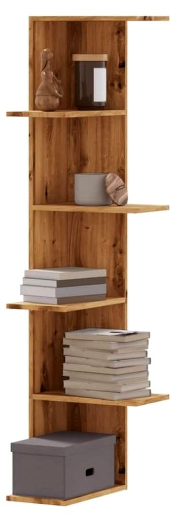 Wandregale und Ledges - Wand-Eckregal Artisan Eiche 36,5 x 36,5 x 140 cm Holzwerkstoff
