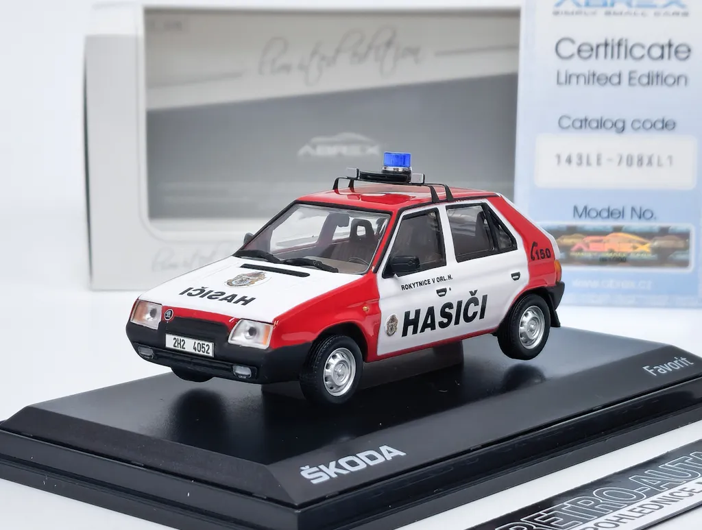 Škoda Favorit 136L 1988 SDH Rokytnice ABREX 1:43 - Miniature de Collection