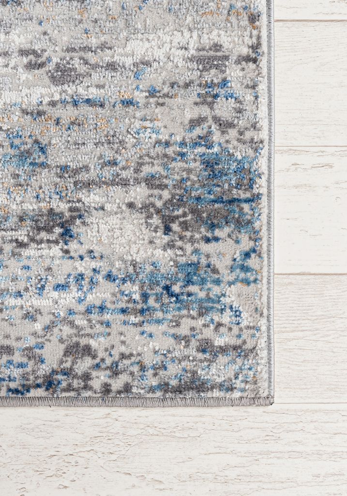 Teppichläufer 100 x 300 cm Grau Blau 3 Modern Läufer für Produktbild 8