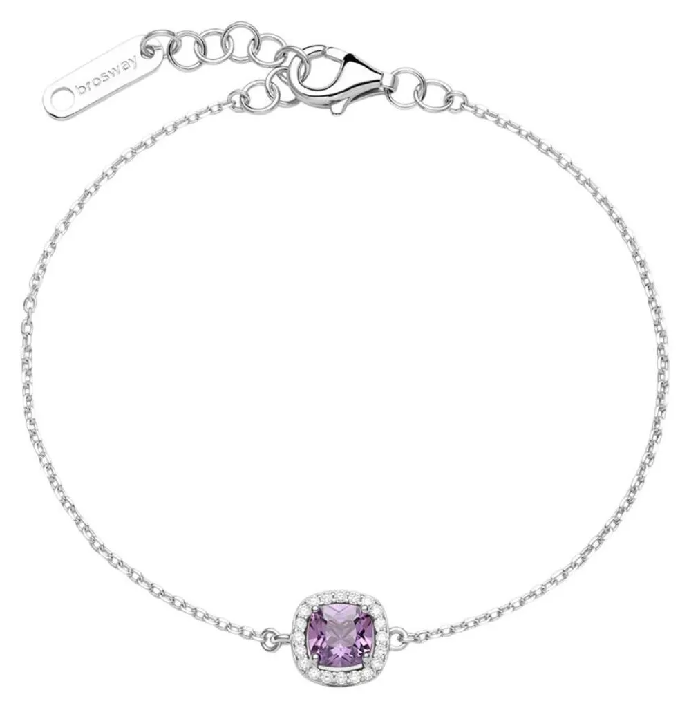 Bracelet en argent anti-ternissement et zircone cubique violette