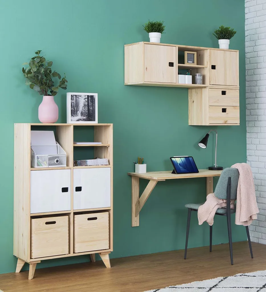 Table de chevet cube en pin 30x30 cm - Meuble d'appoint modulable nature - 13