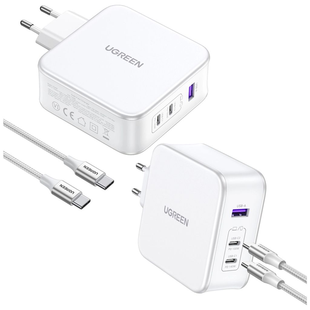 UGREEN Nexode USB-A+2*USB-C 140W GaN Fast Charger+USB-C Produktbild 