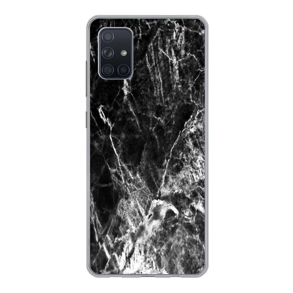 MuchoWow Handyhülle Schutzhülle Hülle für Samsung Galaxy A71 Marmor - Stein - Luxus Silikon Softcase Handy Hülle - Kartenbesitzer