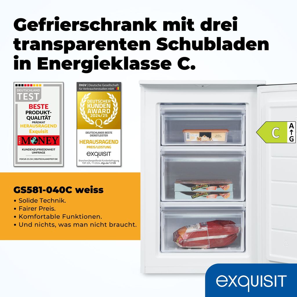 Exquisit Gefrierschrank, 4-Sterne-Gefrieren, Energieklasse