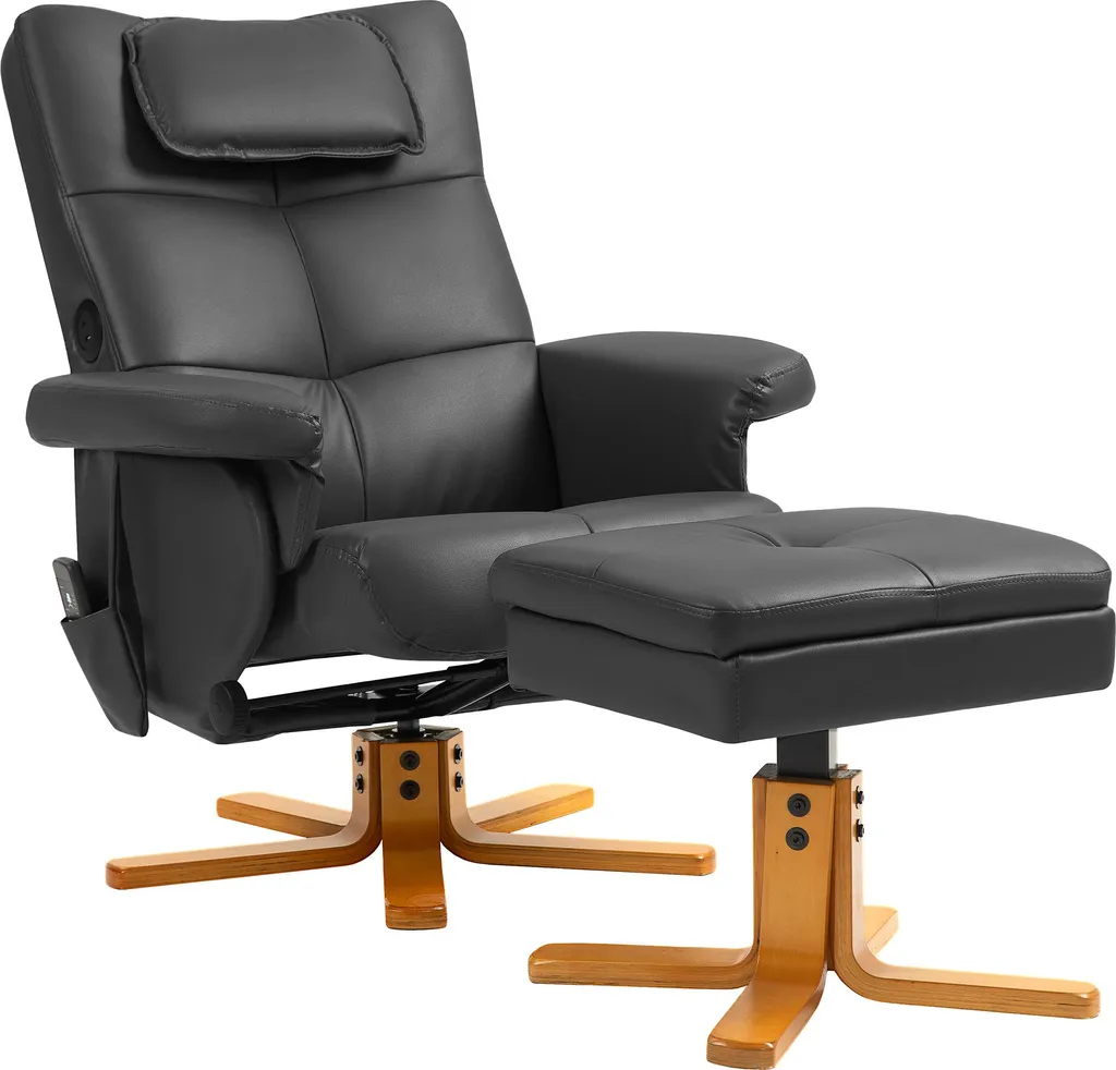 Fauteuil massant inclinable 135° avec coffre de rangement et télécommande XL