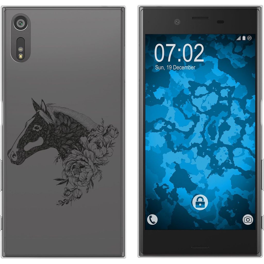 PhoneNatic Case kompatibel mit Sony Xperia XZs Silikon-Hülle Floral Pferd M5-1