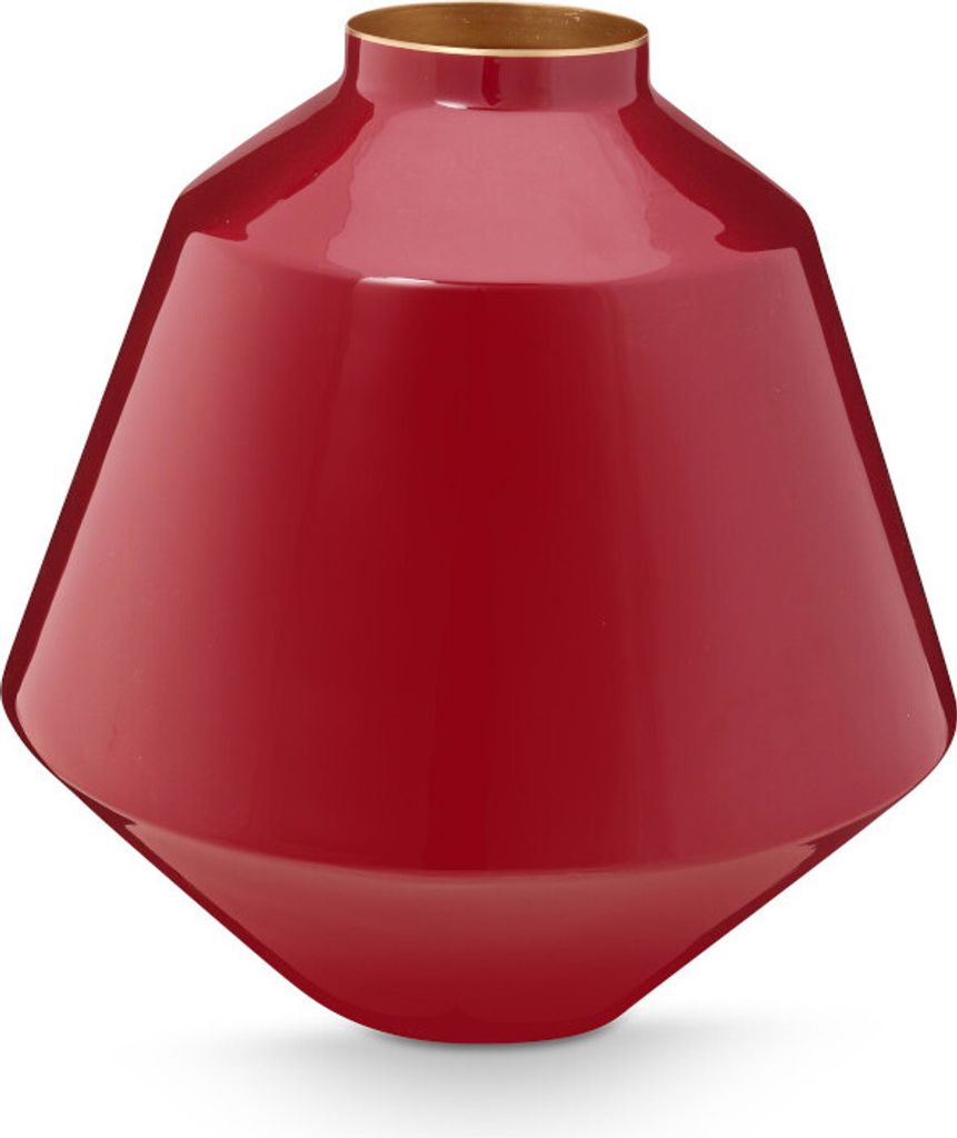 Pip Studio Vase Metal Dark Mid Farbe Dark Red Größe 35cm