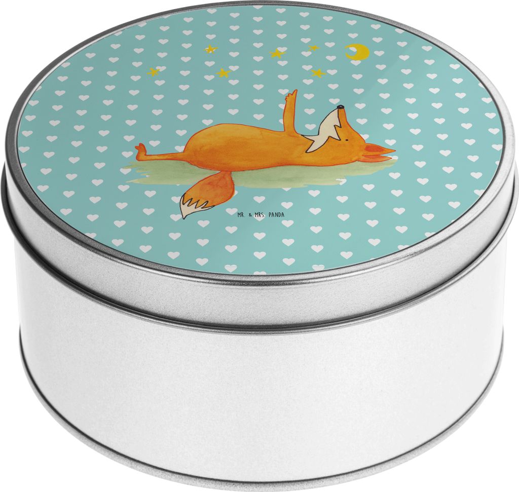 Mr. & Mrs. Panda gebäckdose Fuchs Sterne - Türkis Pastell - Geschenk, Sternengucker, Vorratsdosen, Keksdose, keksdosen, Romantik, Entspannt, Vorr...