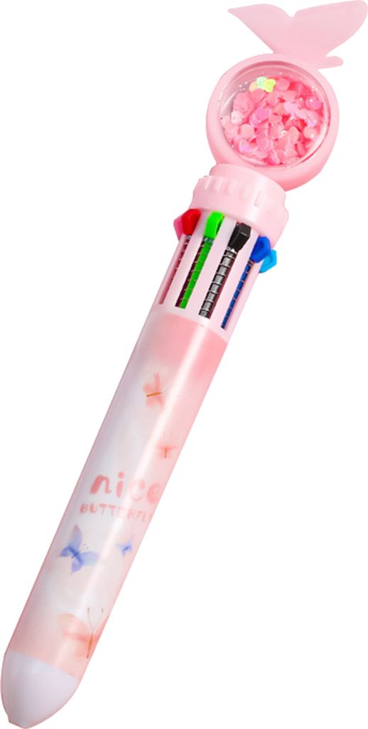 Kugelschreiber Stally Construction Anti-Deform Plastik 10 in 1 Versenkbare Kugelschule für Kinder für Kinder-Rosa