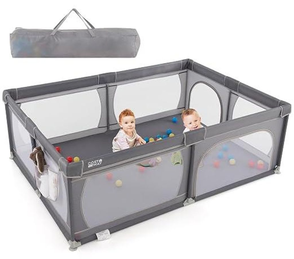 205 x 147cm Laufstall Baby faltbar, Laufgitter mit 50 Produktbild 