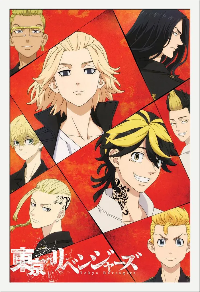 Décoration murale Tokyo Revengers Poster encadré prêt à poser cadre blanc
