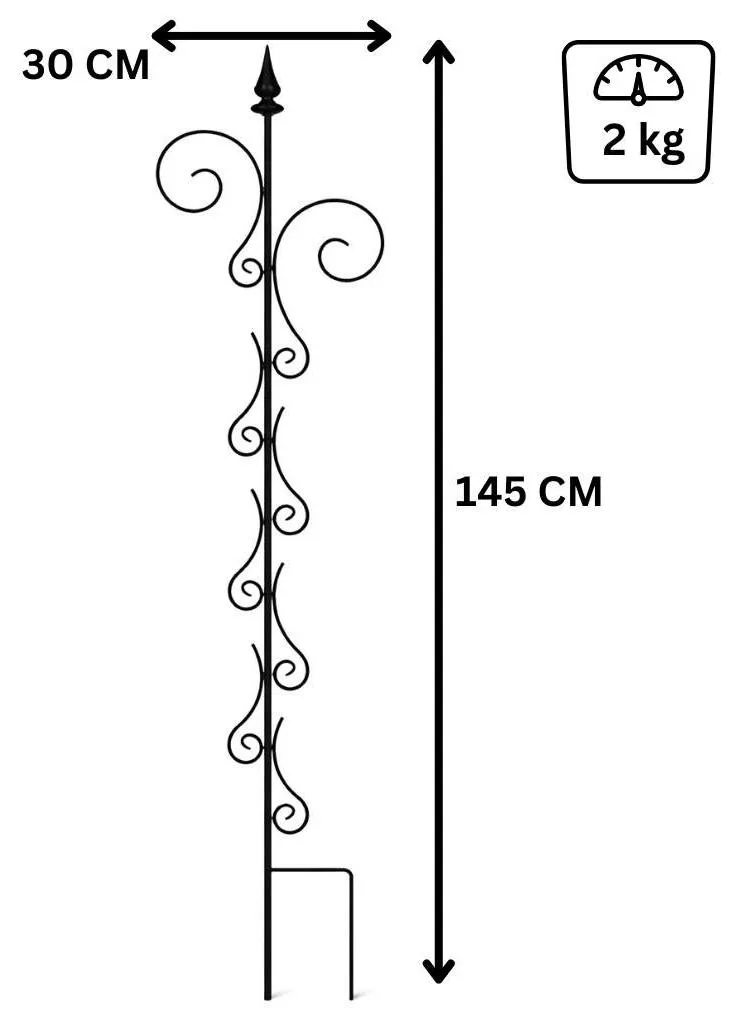 Support Plante Grimpante Métal 145 cm : Solution Stable avec Fixations - 2