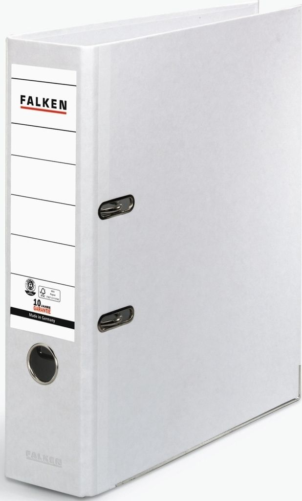 Falken 20x Recycolor Farb Ordner A4 Rücken 80mm Rückenschild Weiß 11285897F