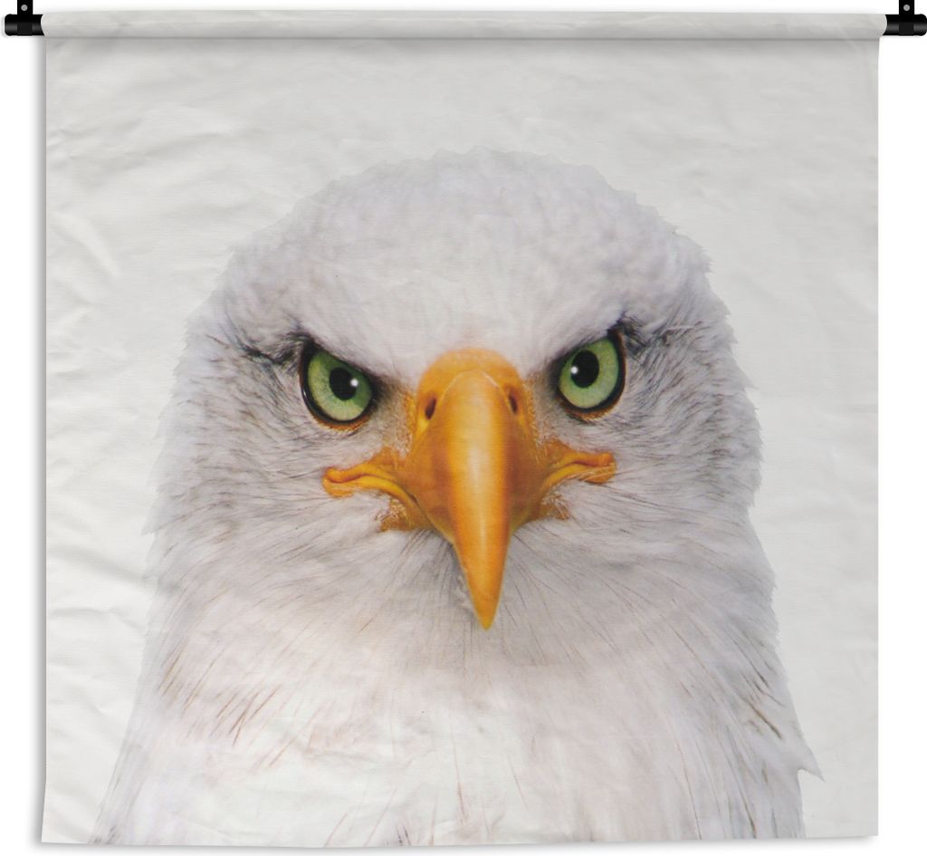 MuchoWow Wandteppich Wandbehang Jungen - Adler - Amerikanischer Weißkopfseeadler - Vogel - Porträt - Schnabel - Augen 60x60 cm Tapisserie Dekor...