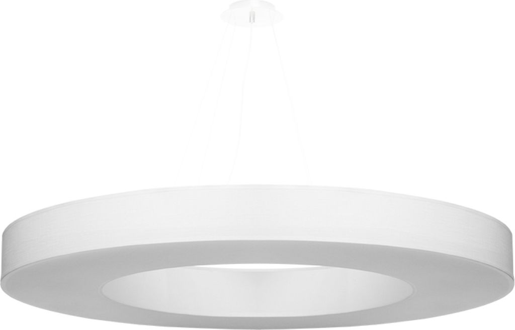 Kronleuchter SATURNO SLIM 90 weiß 8xE27 15W Stoff/PVC/Stahl 102x90x90cm Sollux Lighting