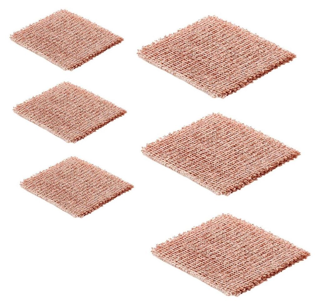 6er Set Kupfertücher Topfreiniger Kupfertuch Kupferlappen 3 Stück - 15×15 cm + 3 Stück - 25 x 25 cm