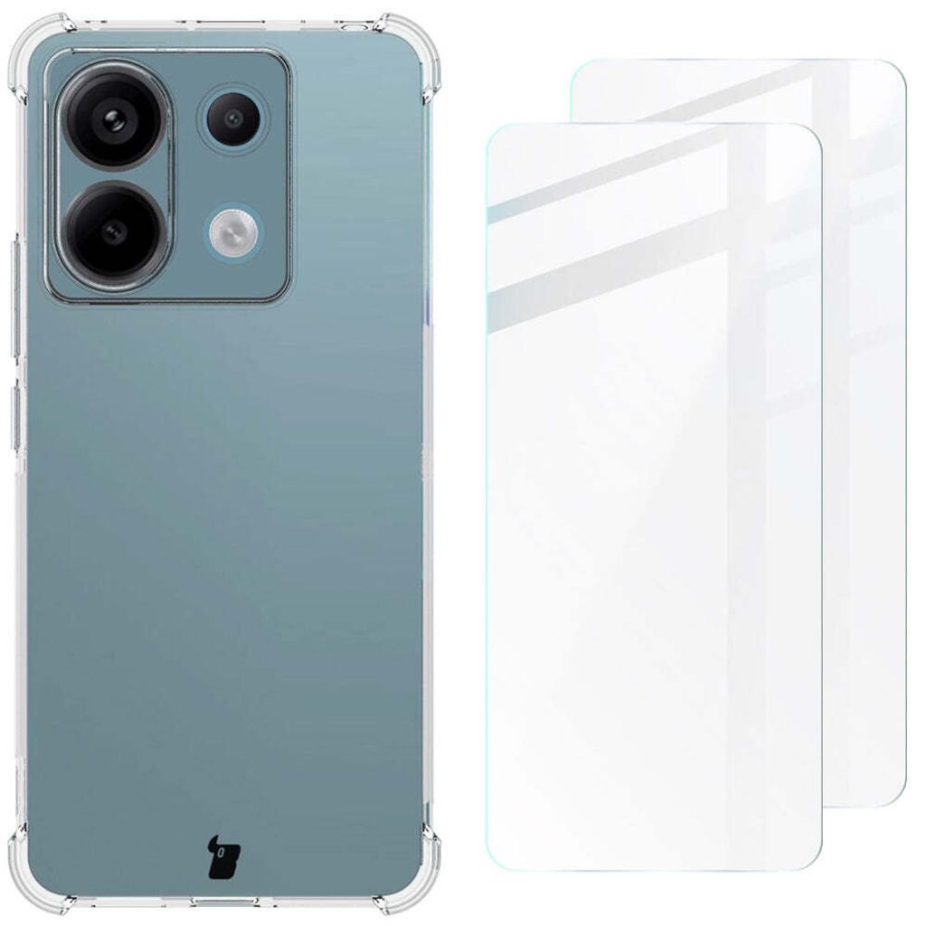 Bizon Case Clear Pack Hülle + 2x Glas für Poco X6 / Redmi Produktbild 