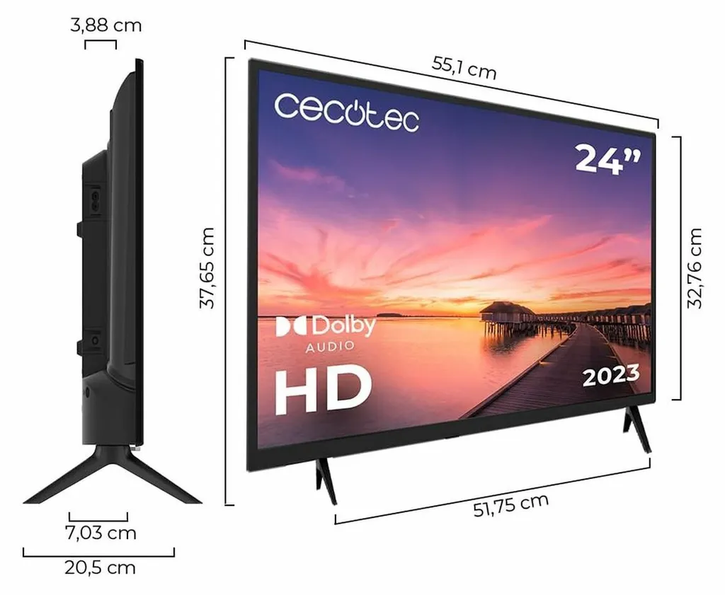 TV HD Cecotec 0 Series 0024 LED 24 - Qualité Image et Design Compact