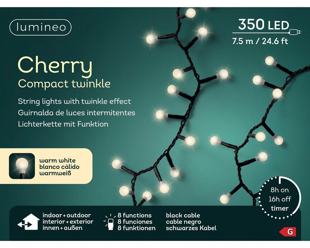 Lumineo Lichterkette CHERRY Compact Twinkle 350 LED 7,5 m Produktbild 