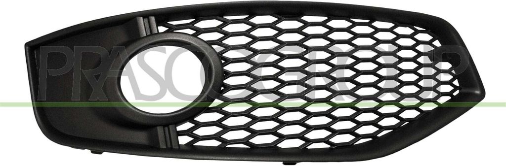 PRASCO Lüftungsgitter Grill Stoßfänger für AUDI A3 Schrägheck (8P1) mit Loch/Löchern für Nebellampen Schwarz
