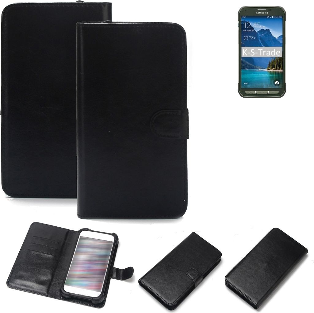 K-S-Trade Handyhülle Schutzhülle kompatibel mit Samsung Galaxy S5 Active Handy Schutz Hülle Handyhülle Bumper schwarz 1x