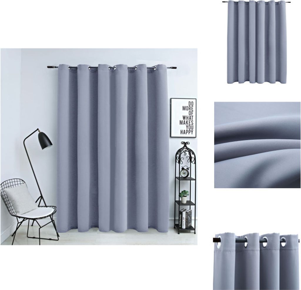 vidaXL Verdunkelungsvorhang mit Metallösen Grau 290 x 245 cm - Vorhänge & Gardinen