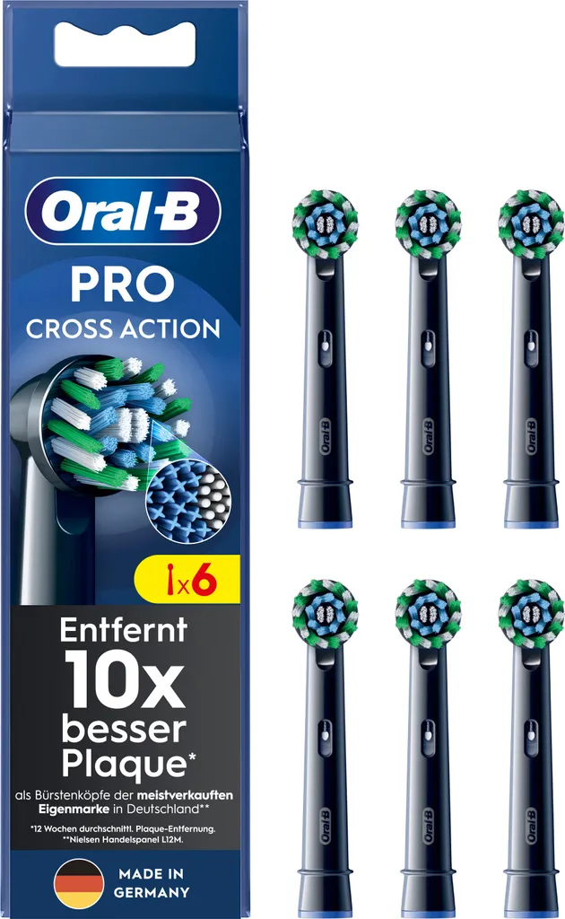 6 Brossettes noires Oral-B ProCrossAction - Hygiène maximale CleanMaximizer - 3