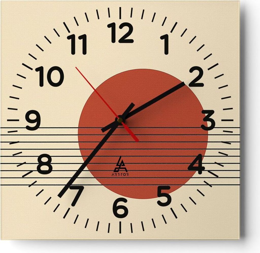 Wanduhr - Quadrat - Glasuhr - Abstraktion Linien Rad - 30x30cm - Schleichendes Uhrwerk - Lautlos - zum Aufhängen bereit - Dekoration Modern - Wand...