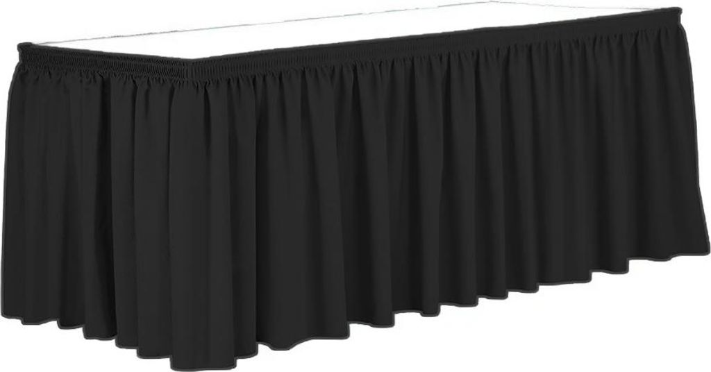 Bankett-Tischskirting 5,65 m in Schwarz – Catering- und Produktbild 