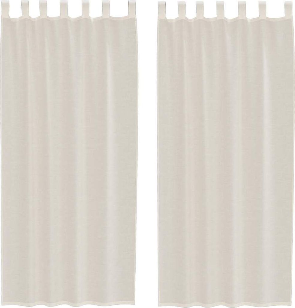 vidaXL Voile Vorhänge mit Lasche 2 Stk. Creme