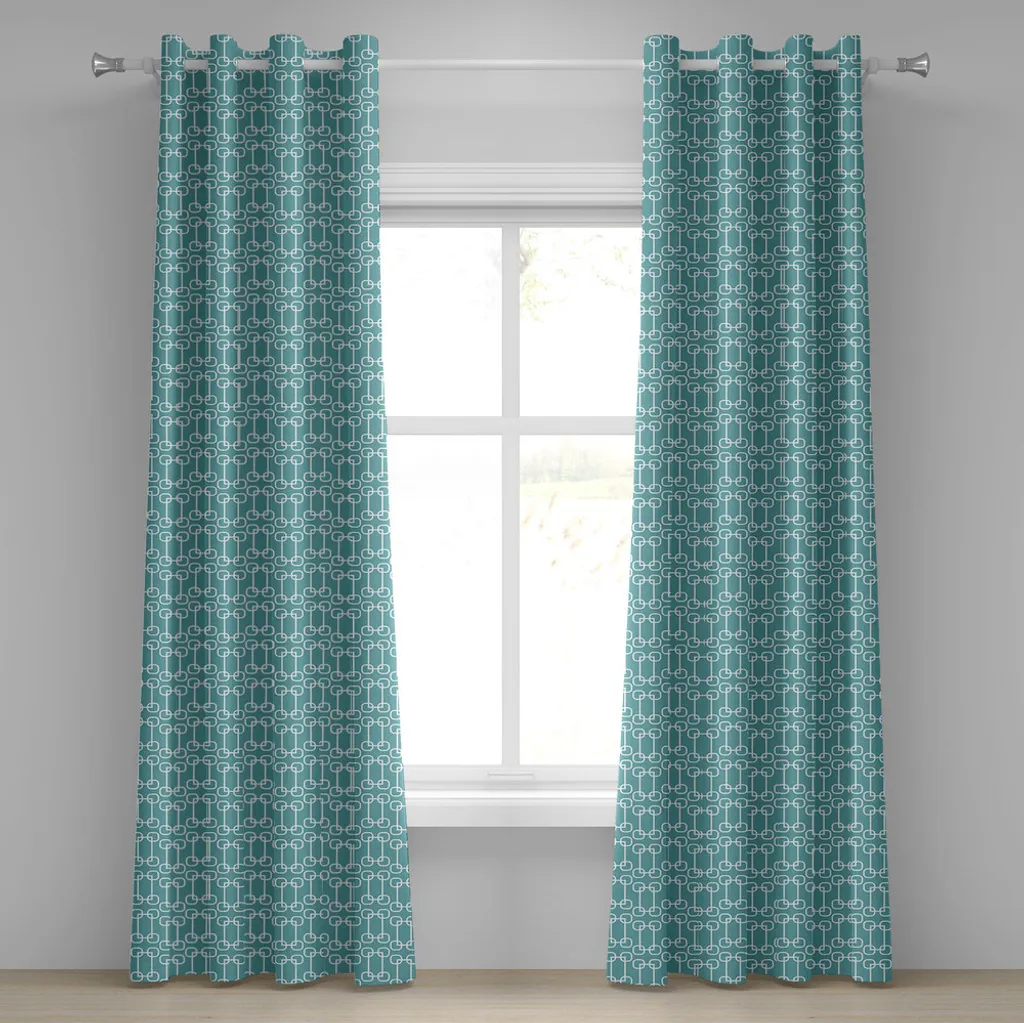 Tende Decorative ABAKUHAUS Blu Petrolio 280x175 | Design Geometrico