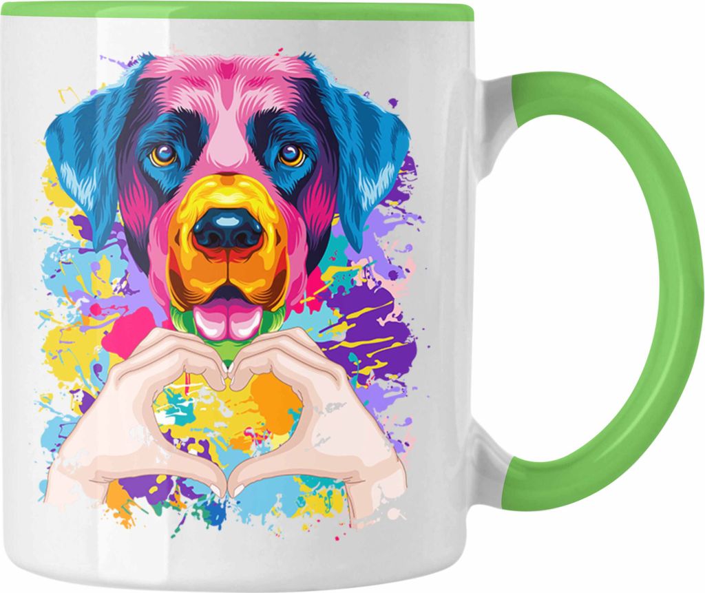 Trendation - Labrador Besitzer Farbe Love Tasse Geschenk Lustiger Spruch Geschenkidee Labrador Besitzerin (Grün)