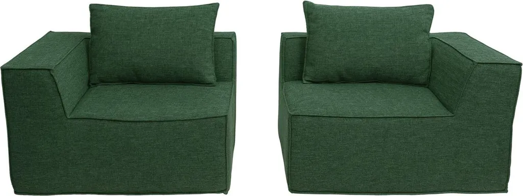 Canapé modulable 2 places vert idéal pour optimiser un petit salon - 7